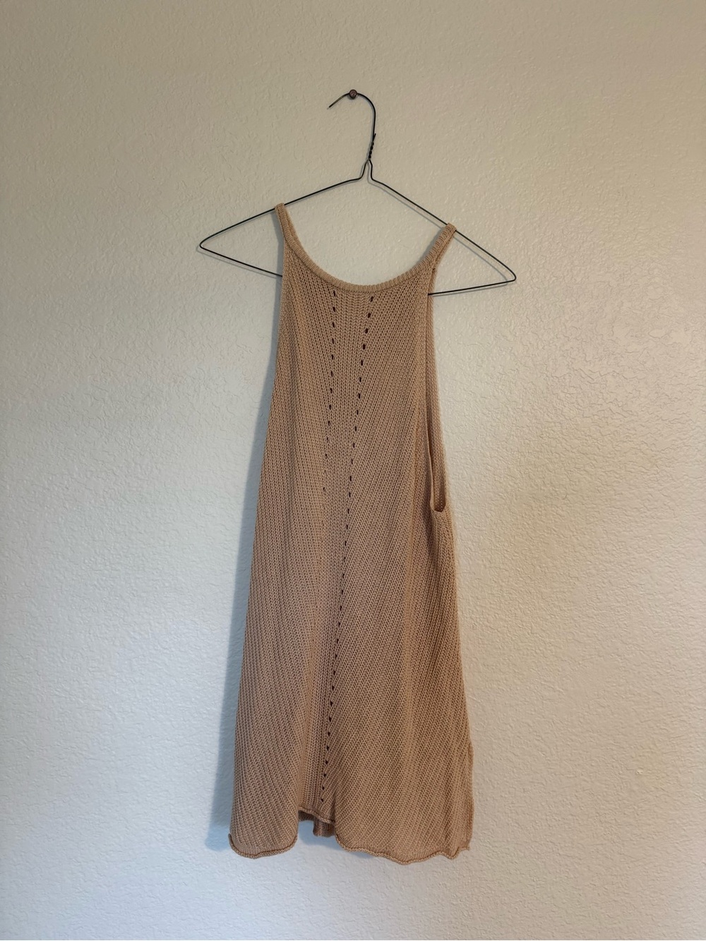 All in Favor Beige Knit Mini Dress